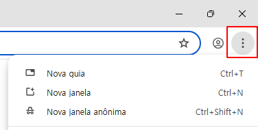 Botão de menu do Chrome