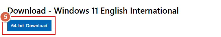 Botão de transferência Windows 11 64 bits